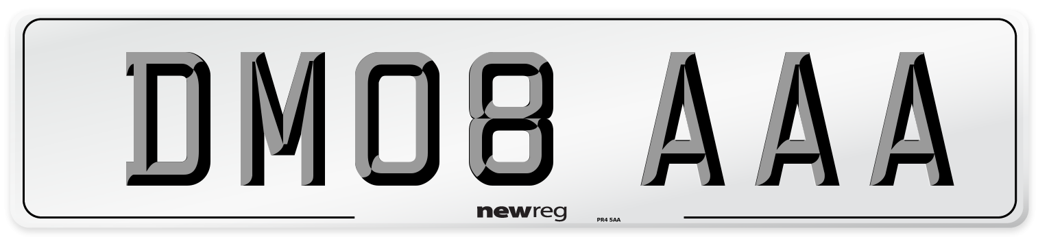 DM08 AAA Number Plate from New Reg